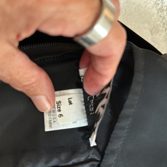 Black velvet with satin trim and bow:sheer front, back top and sleeves; size 6 - Picture 8 of 9